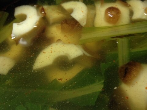 ちくわと小松菜のスープ